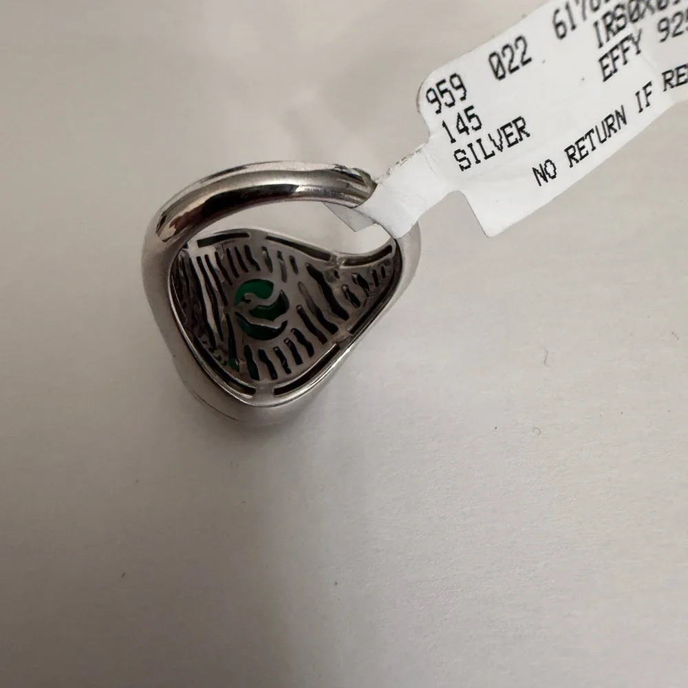 EFFY 925 STERLING SILVER ,GREEN ONYX RING SIZE 10